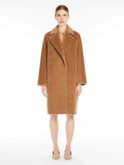 Wool and alpaca double-breasted coat