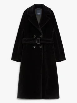 Wool and alpaca double-breasted coat