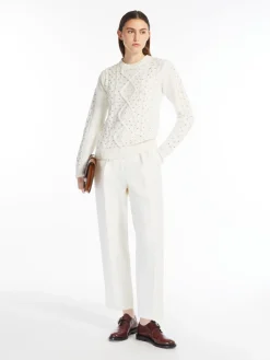 Wool and cashmere cable-knit jumper