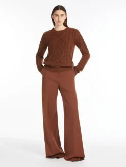 Wool and cashmere cable-knit jumper