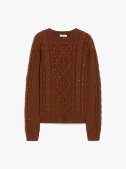 Wool and cashmere cable-knit jumper