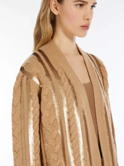 Wool and cashmere cardigan with sequins