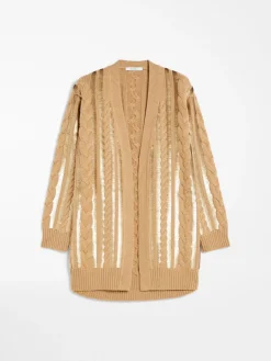 Wool and cashmere cardigan with sequins