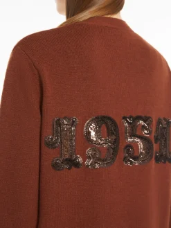 Wool and cashmere cardigan with sequins
