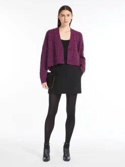 Wool and cashmere cropped cardigan