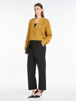 Wool and cashmere cropped cardigan