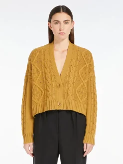Wool and cashmere cropped cardigan