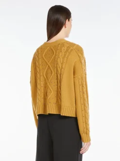 Wool and cashmere cropped cardigan