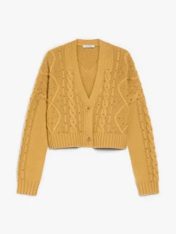 Wool and cashmere cropped cardigan