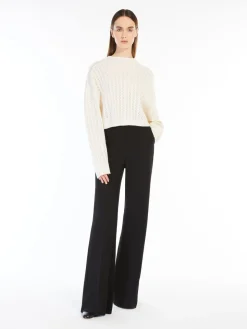 Wool and cashmere cropped jumper