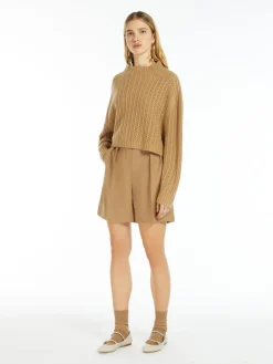 Wool and cashmere cropped jumper