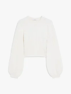 Wool and cashmere decorative-stitch knit jumper
