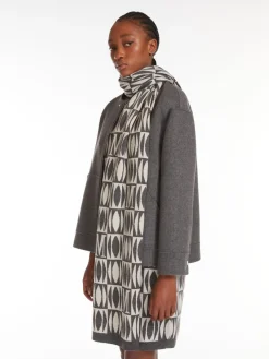 Wool and cashmere jacquard scarf