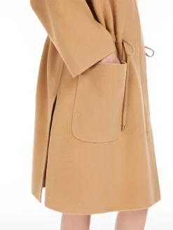 Wool and cashmere jersey coat