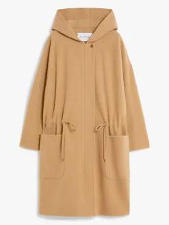 Wool and cashmere jersey coat