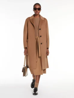 Wool and cashmere midi coat
