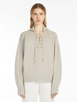 Wool and cashmere ribbed jumper