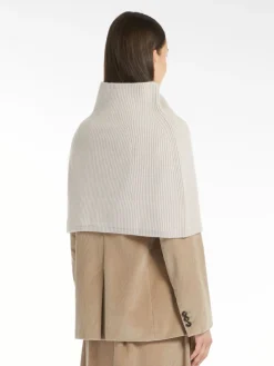 Wool and cashmere ribbed cape