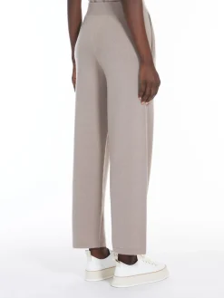 Wool and cashmere yarn trousers