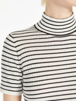 Wool and silk polo neck sweater