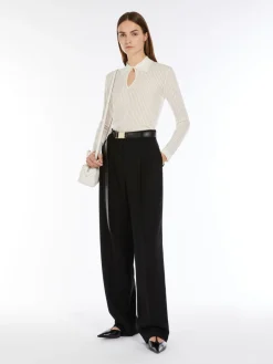 Wool and silk polo shirt
