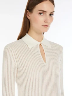 Wool and silk polo shirt