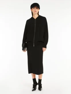 Wool and viscose pencil skirt
