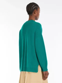 Wool and viscose-blend V-neck sweater