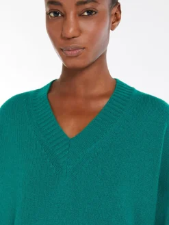 Wool and viscose-blend V-neck sweater