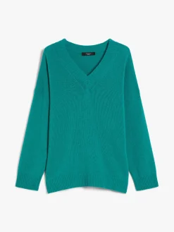 Wool and viscose-blend V-neck sweater