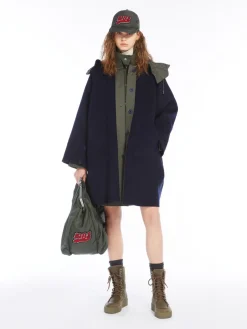 Wool and water-repellent canvas parka