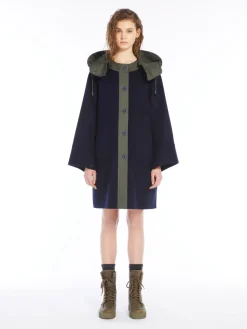 Wool and water-repellent canvas parka