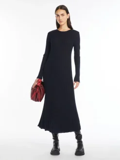 Wool blend-knit dress