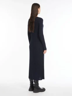 Wool blend-knit dress