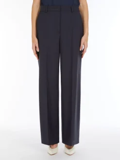 Wool canvas palazzo trousers