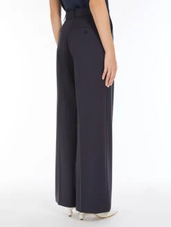 Wool canvas palazzo trousers