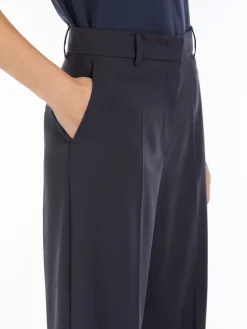 Wool canvas palazzo trousers