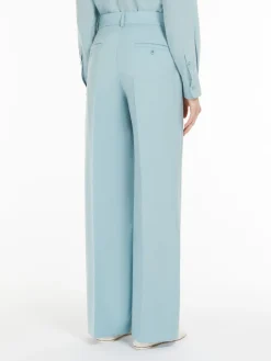 Wool canvas palazzo trousers