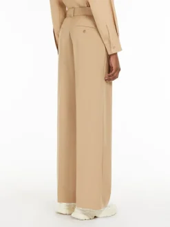 Wool canvas palazzo trousers