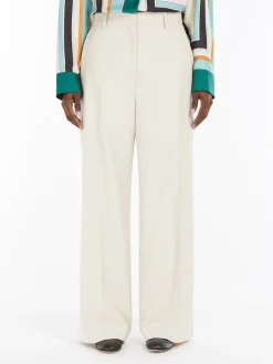 Wool canvas palazzo trousers