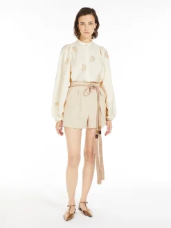 Wool canvas shorts