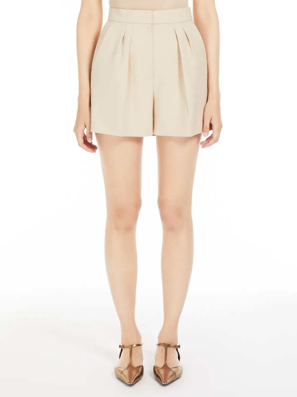 Wool canvas shorts