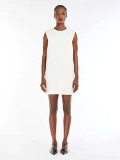 Wool canvas sleeveless dress