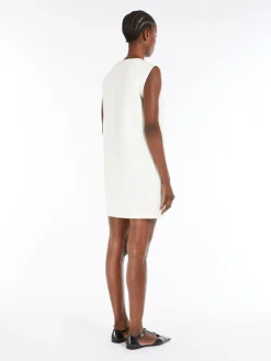 Wool canvas sleeveless dress