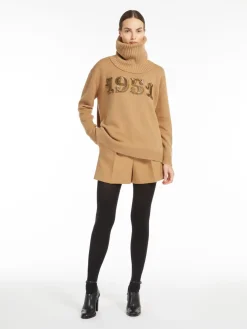 Wool, cashmere and sequin pullover