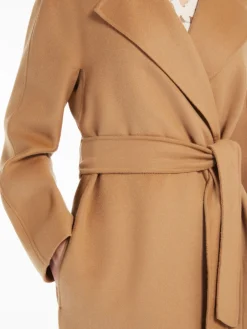 Wool, cashmere and silk wrap coat