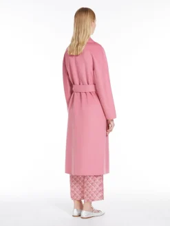 Wool, cashmere and silk wrap coat