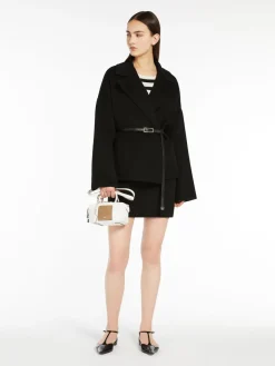 Wool, cashmere and silk wrap jacket