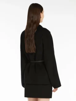 Wool, cashmere and silk wrap jacket