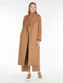 Wool coat with belt